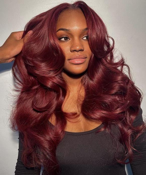 #99J Burgundy Body Wave Human Hair 4x4 Lace Closure Wig