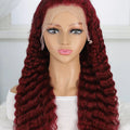#99J Burgundy Deep Wave Human Hair 13x4 Lace Frontal Wig
