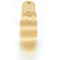 613 Blonde Straight Drawstring Ponytail Human Hair Extensions, Breathable Light Mesh Ponytail Hair Piece for Black Women