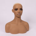 Realistic Female Brown Color Mannequin Head Stand DH-410-HY