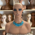 Realistic Female Brown Color Mannequin Head Stand  DE-487-BX4
