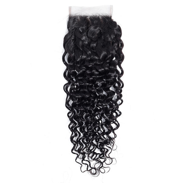 Brazilian Water Wave Virgin Human Hair 4x4 HD Lace Closure
