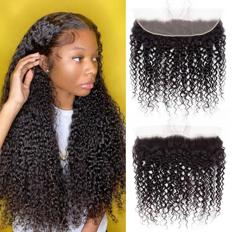 Brazilian Kinky Curly Virgin Human Hair 13x4 Lace Frontal Closure