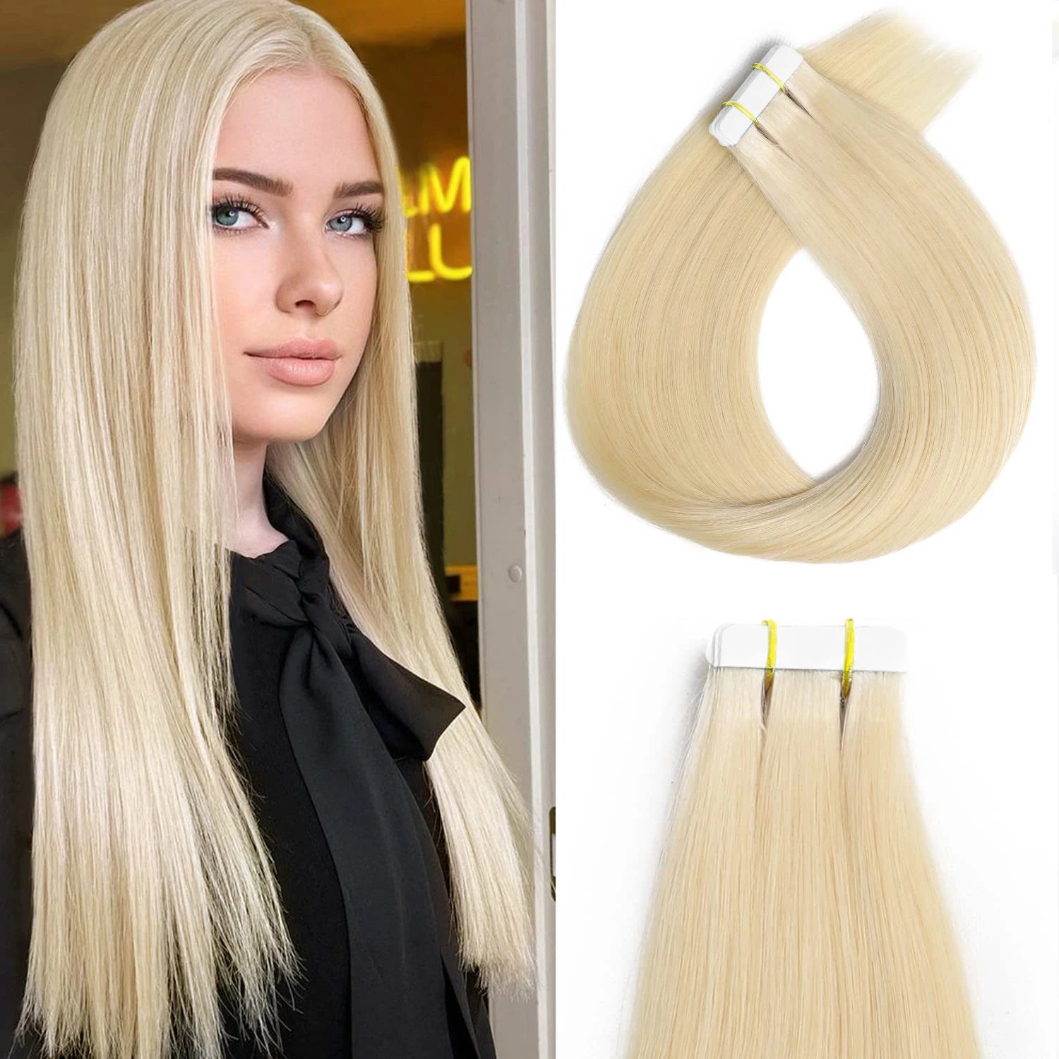 Light Color Tape In Human Hair Extensions 40Pcs/Pack=100g