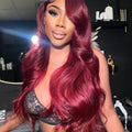#99J Burgundy Body Wave Human Hair 13x4 Lace Frontal Wig