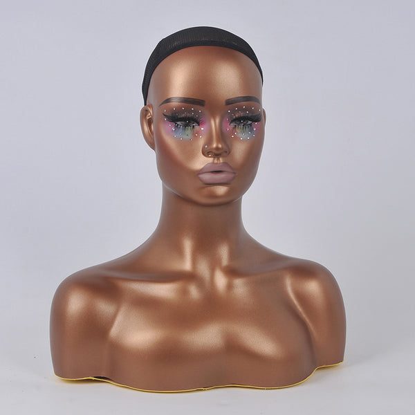 Realistic Female Mannequin Head PVC Stand DC-Y10-ZC