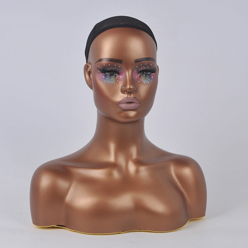 Realistic Female Mannequin Head PVC Stand DC-Y10-ZC