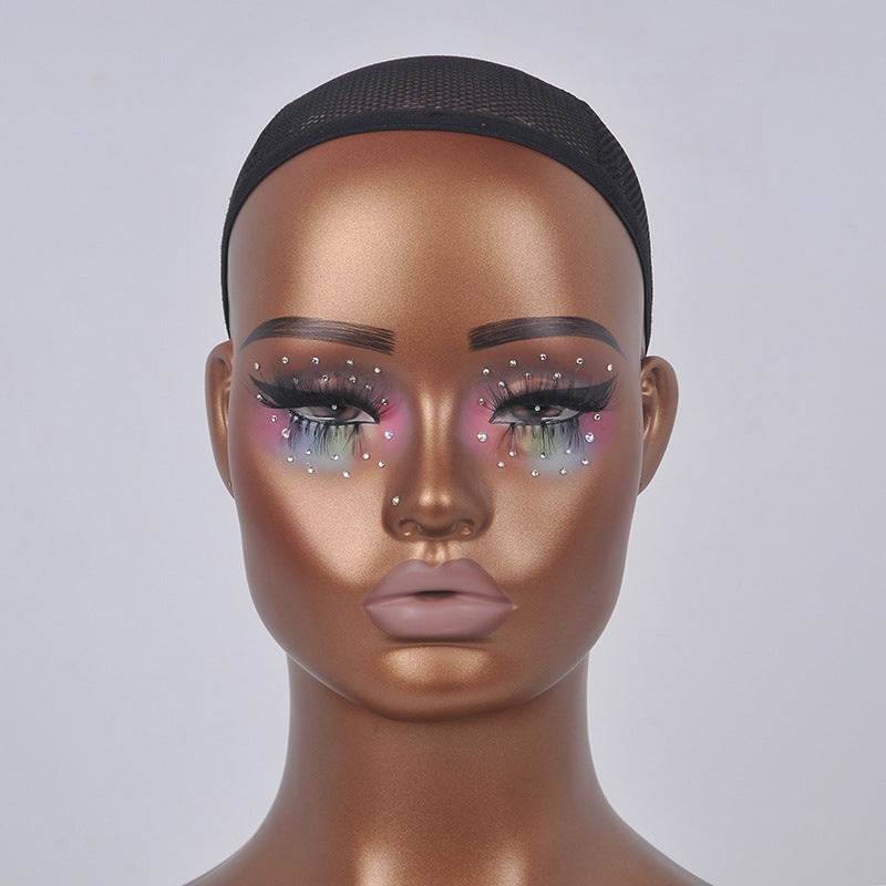 Realistic Female Mannequin Head PVC Stand DC-Y10-ZC
