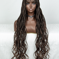 Long Ombre 1b-30 Brown Afro Twist Synthetic Hair Full Lace Braid Wig