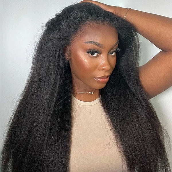 Brazilian Kinky Straight Virgin Human Hair 360 Full Lace Front Wigs