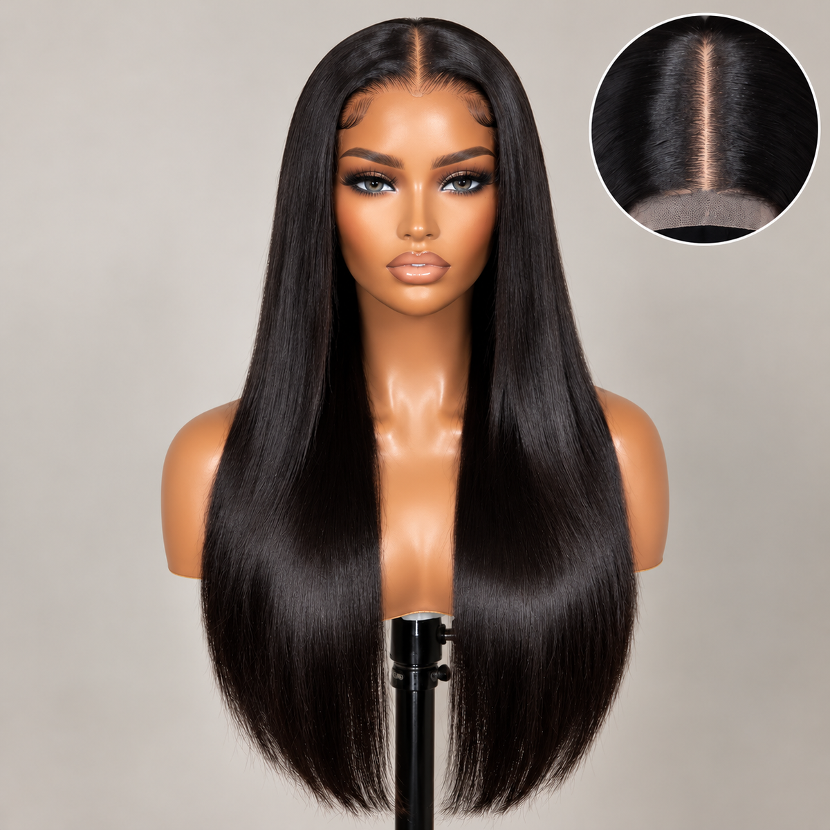 100% Vietnamese Human Hair 13x6  Straight Lace Front Wig, Natural Hairline, 1B Natural Black Color, 10-32 Inch