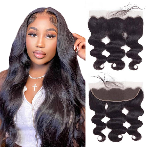 Brazilian Virgin Body Wave Human Hair 13x4 Lace Frontal Closure