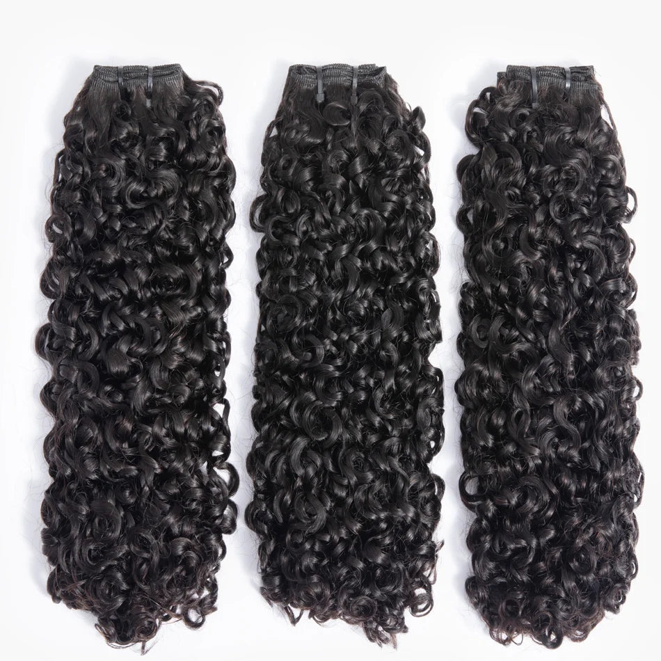15A Double Drawn Small Spirals Curly Human Hair 3 Bundles