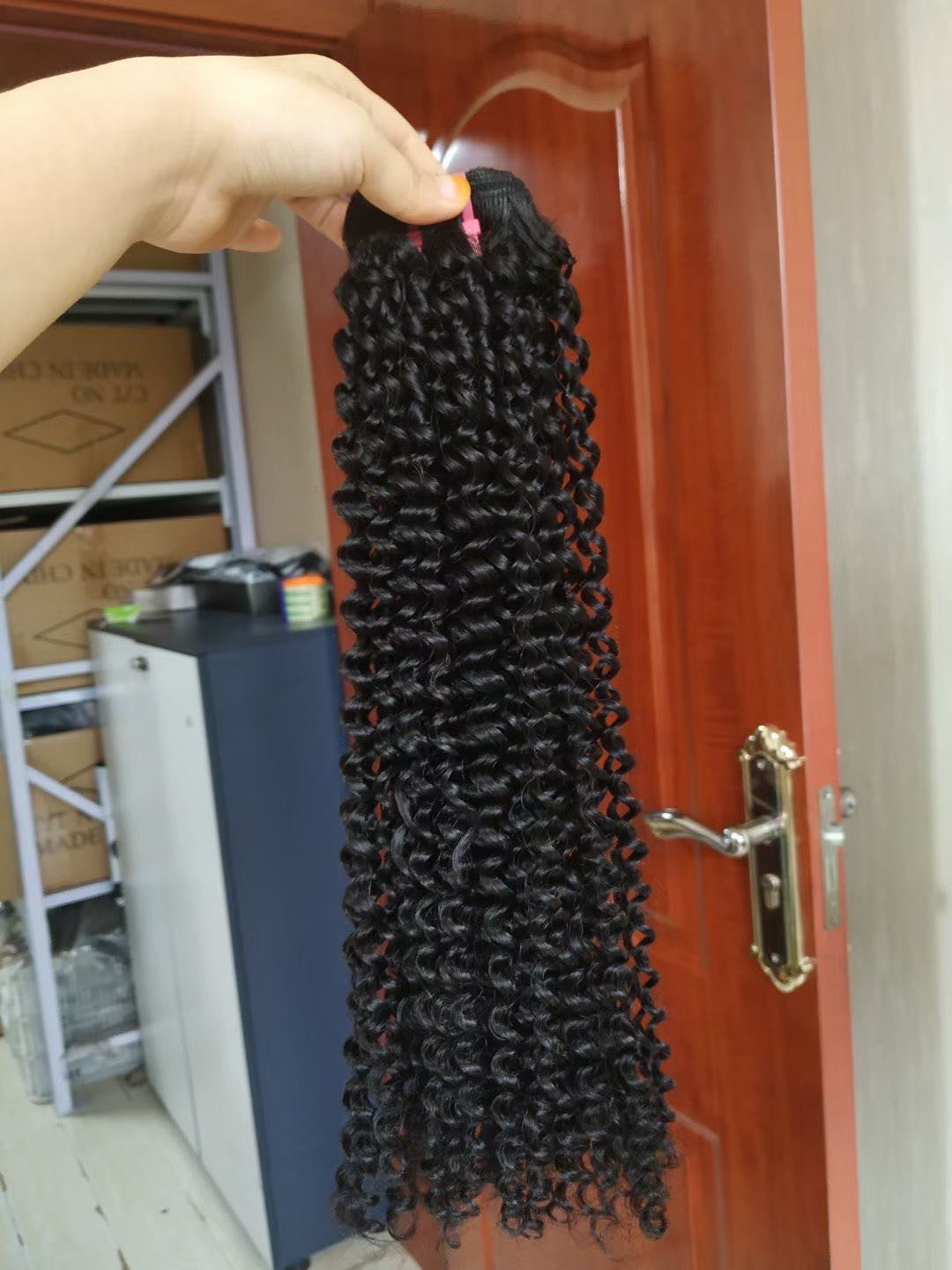 15A Double Drawn Kinky Curly Human Hair 3 Bundles