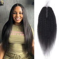 Brazilian Kinky Straight Virgin Hair 2x6 Transparent Lace Human Hair Closure