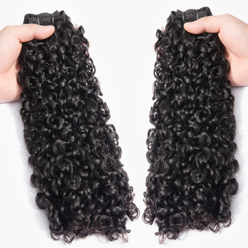 15A Double Drawn Small Spirals Curly Human Hair 3 Bundles