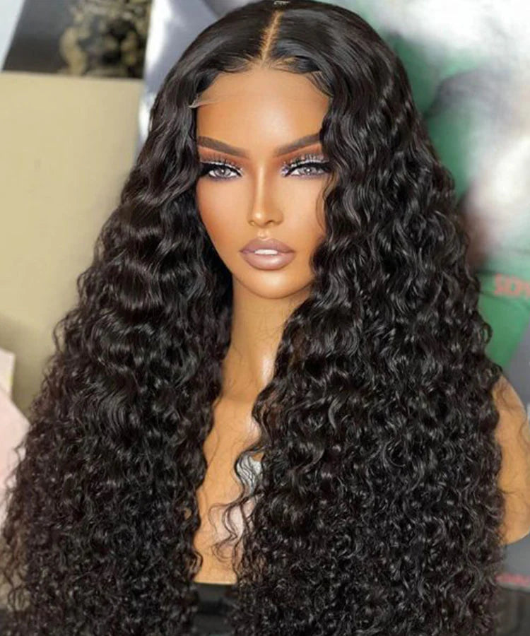 Water Wave Virgin Human Hair 5x5 Lace Closure Wig