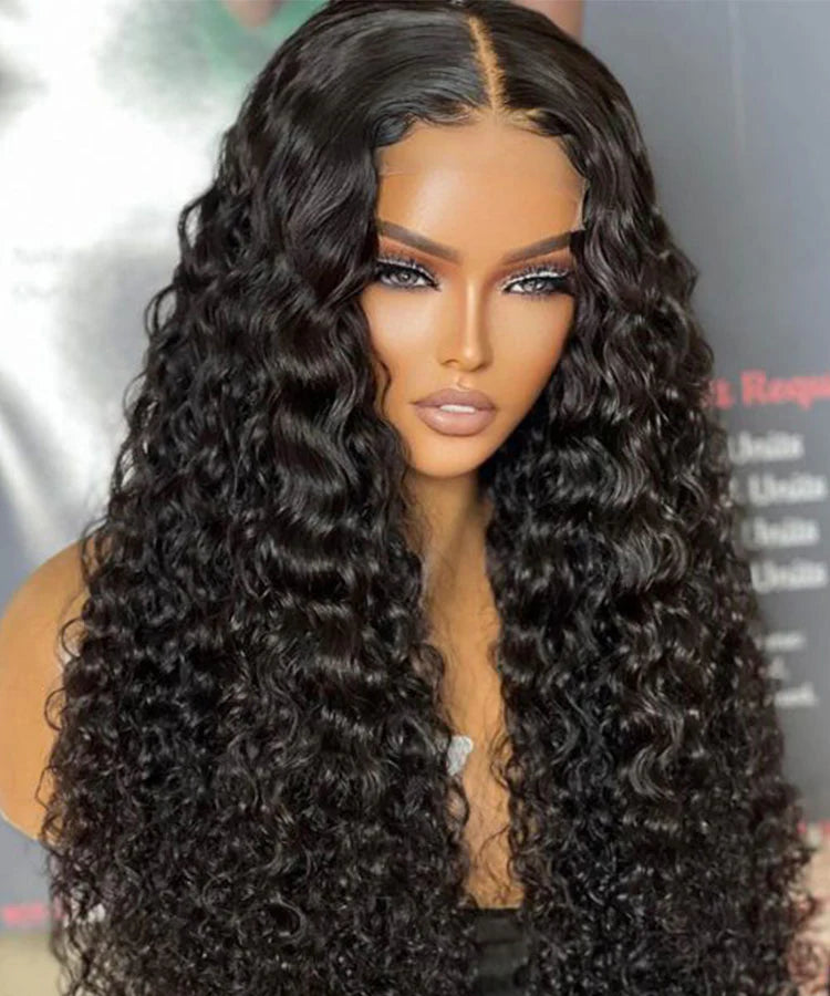Water Wave Virgin Human Hair 5x5 Lace Closure Wig