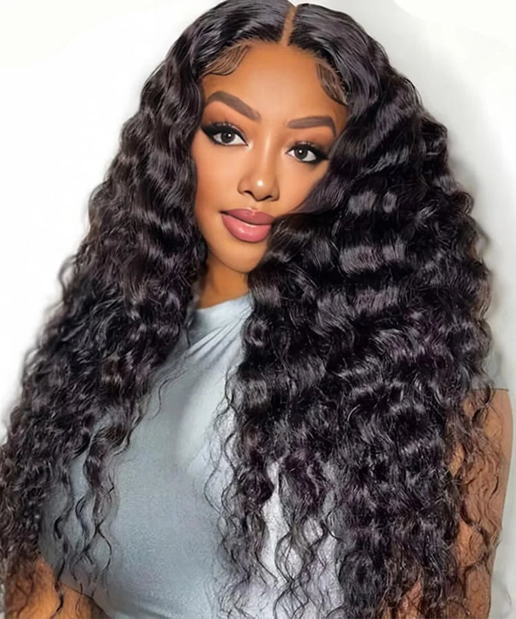 Deep Wave Virgin Human Hair 4x4 Lace Closure Wig