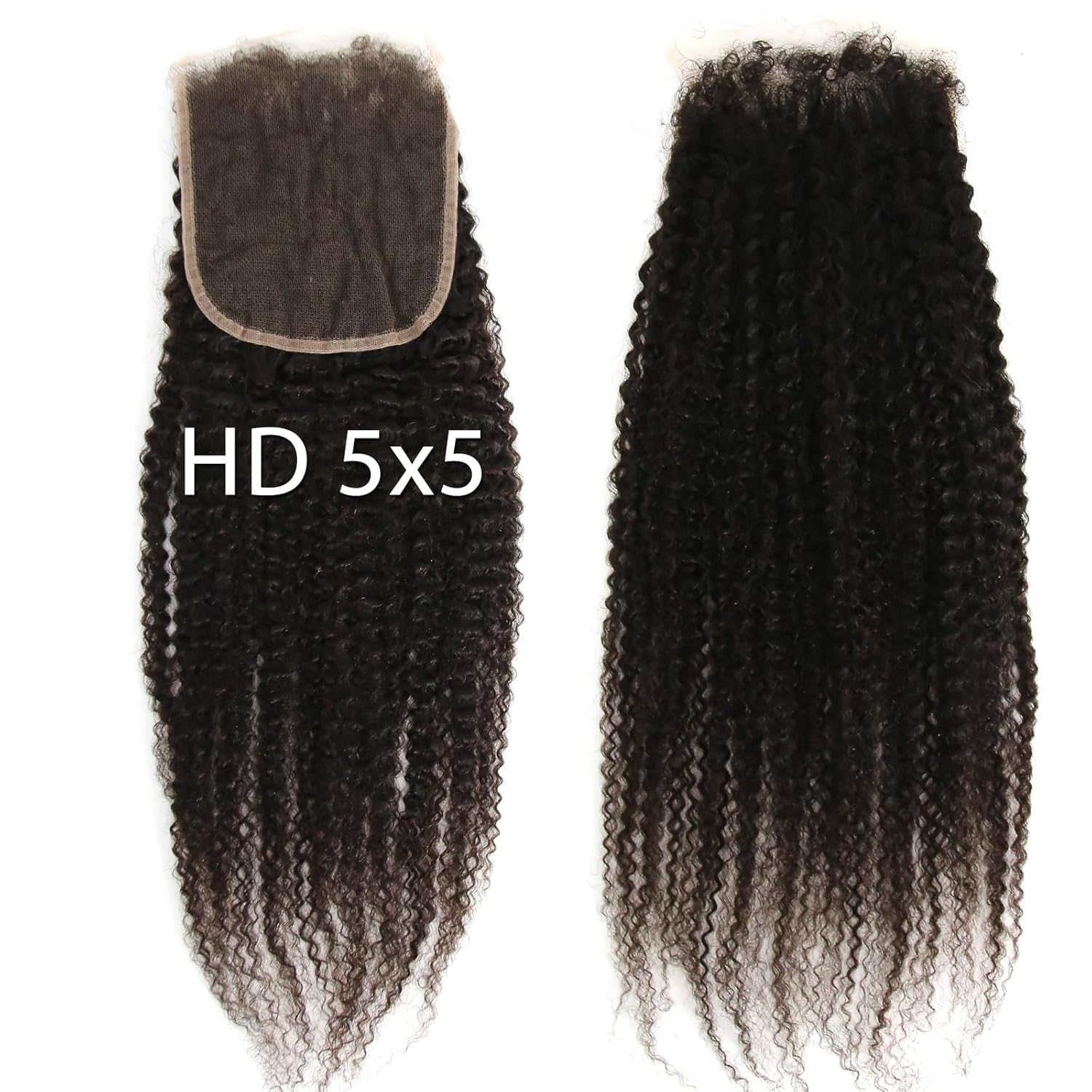 Brazilian Kinky Curly Virgin Human Hair 5x5 HD Lace Closure