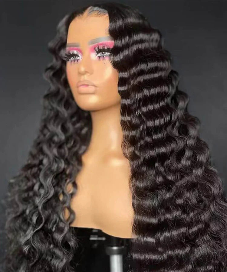 Deep Wave Virgin Human Hair 13x4 Lace Frontal Wig
