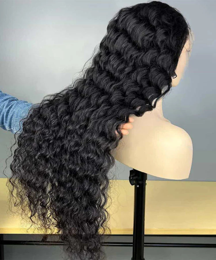 Deep Wave Virgin Human Hair 13x4 Lace Frontal Wig