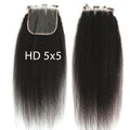 Brazilian Kinky Straight Virgin Human Hair 5x5 HD Lace Closure