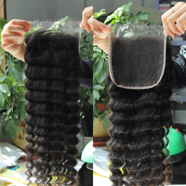 Brazilian Deep Wave Virgin Human Hair 5x5 HD Lace Closure