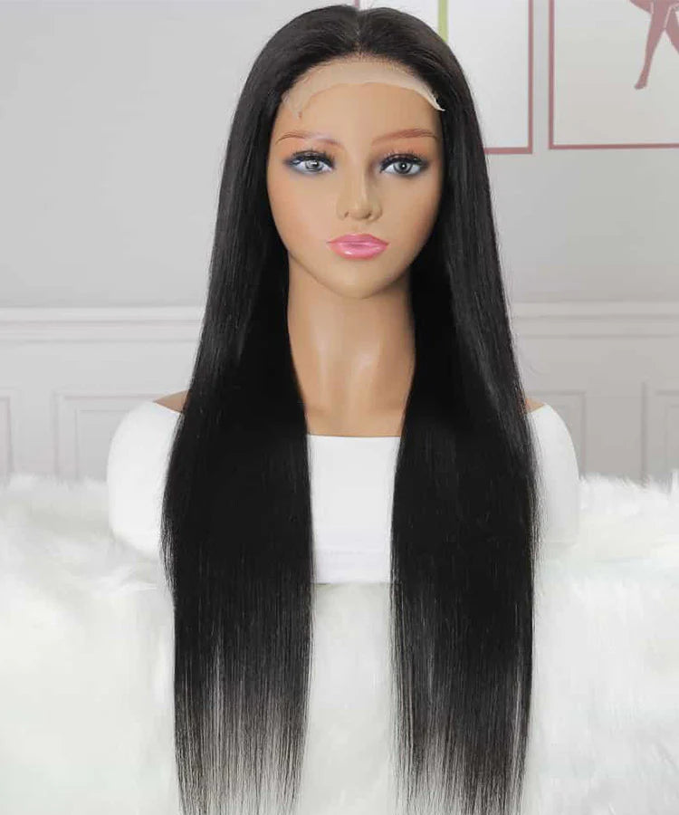 Silky Straight Virgin Human Hair 4x4 Lace Closure Wig