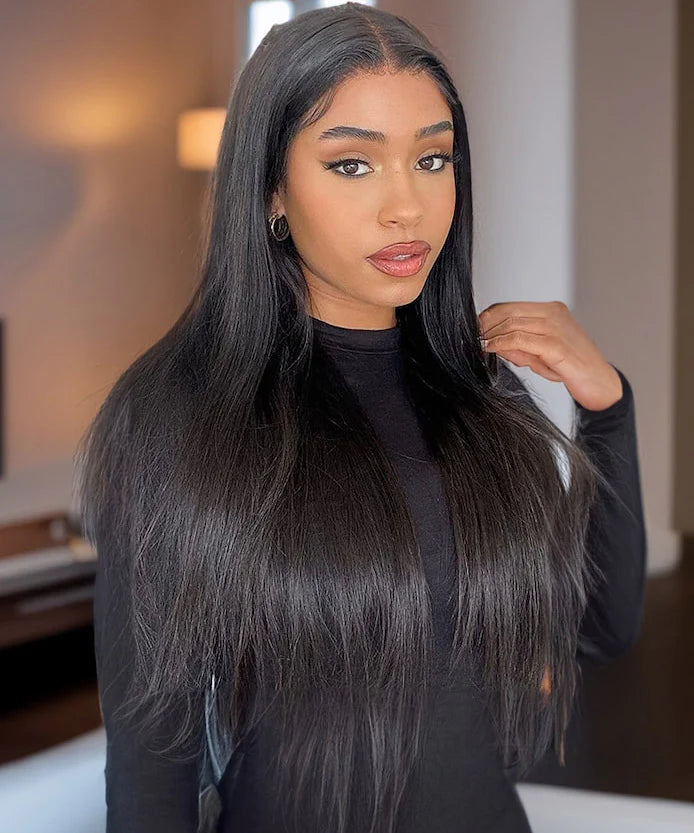 Silky Straight Virgin Human Hair 4x4 Lace Closure Wig