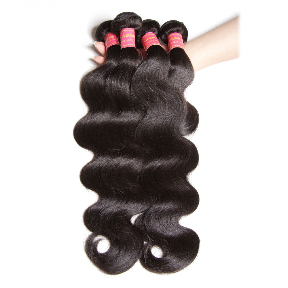 4 Bundles 10A 100% Virgin Body Wave Human Hair Extensions