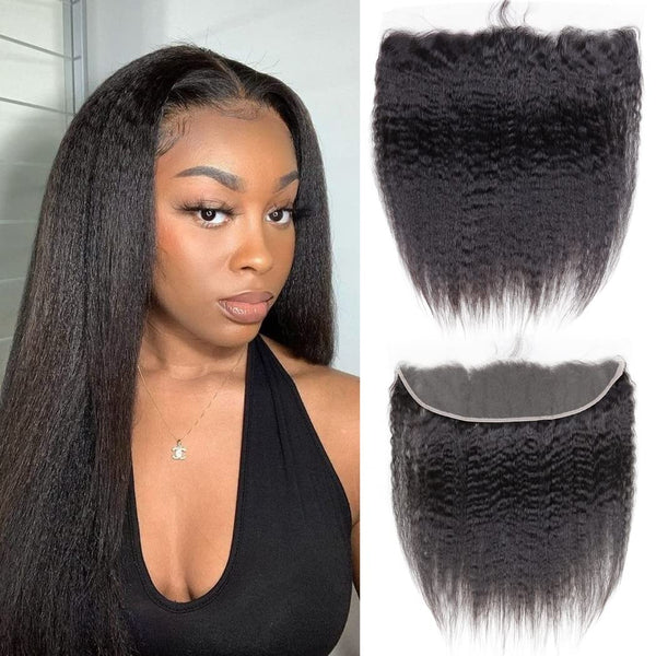 Brazilian Kinky Straight Virgin Human Hair 13x4 Lace Frontal Closure