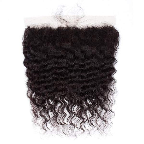 Brazilian Deep Wave Virgin Human Hair 13x4 Lace Frontal Closure