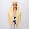 Full Lace 100% Handmade 613 Blonde Straight Pre Plucked HD/Transparent Human Hair Wigs