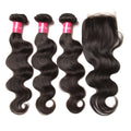 12A Brazilian Body Wave Human Hair 3 Bundles with 4x4 HD Lace Closure
