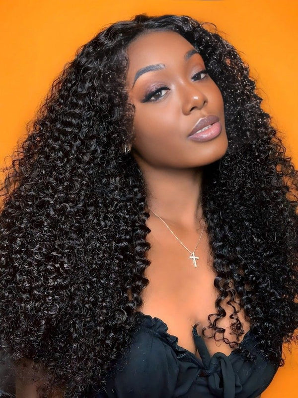 Brazilian Deep Curly Virgin Human Hair 360 Full Lace Front Wigs