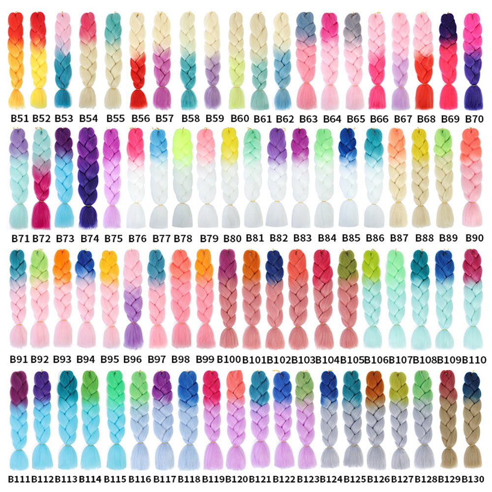 24" Ombre 2 Tone Color Kanekalon Jumbo Braids Afro Twist Synthetic Hair Braids Hair Extension 100g/Pcs