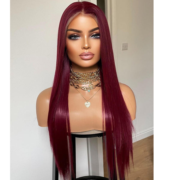 BUG Long Straight Human Hair 13x6 Lace Frontal Hair Wigs