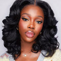 12A Double Drawn Body Wave Short Bob Human Hair 4x4 5x5 13x4 Lace Front Wig