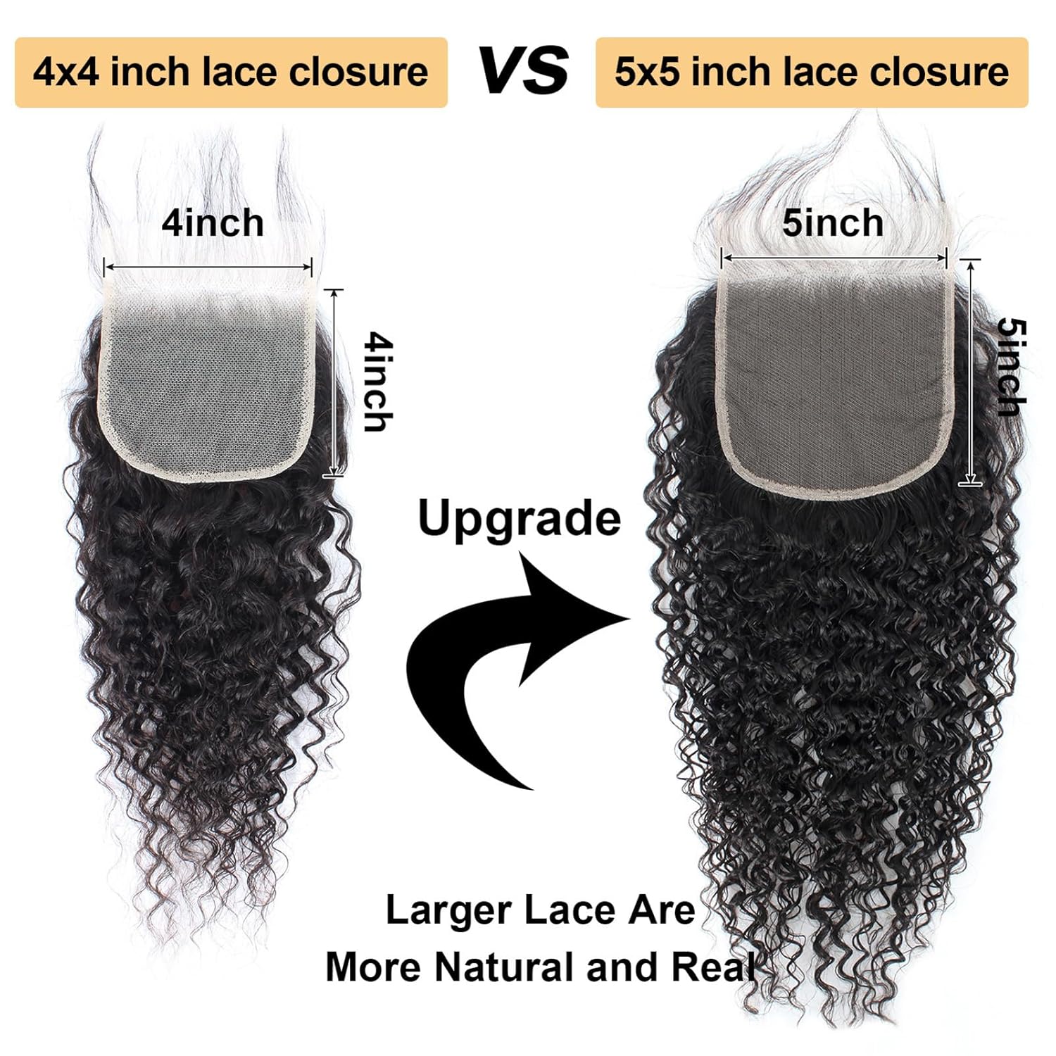 Brazilian Curly Virgin Human Hair 5x5 Lace Closure
