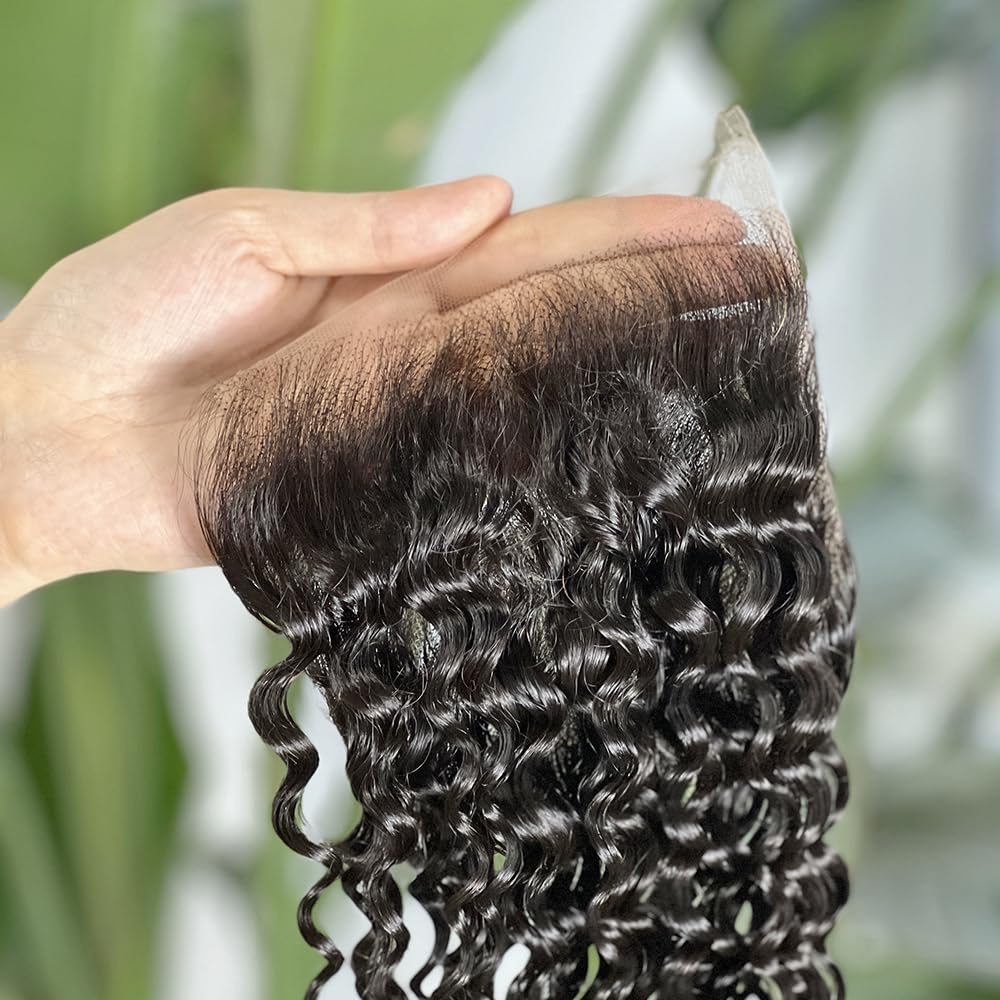Brazilian Deep Curly Virgin Human Hair 5x5 HD Lace Closure