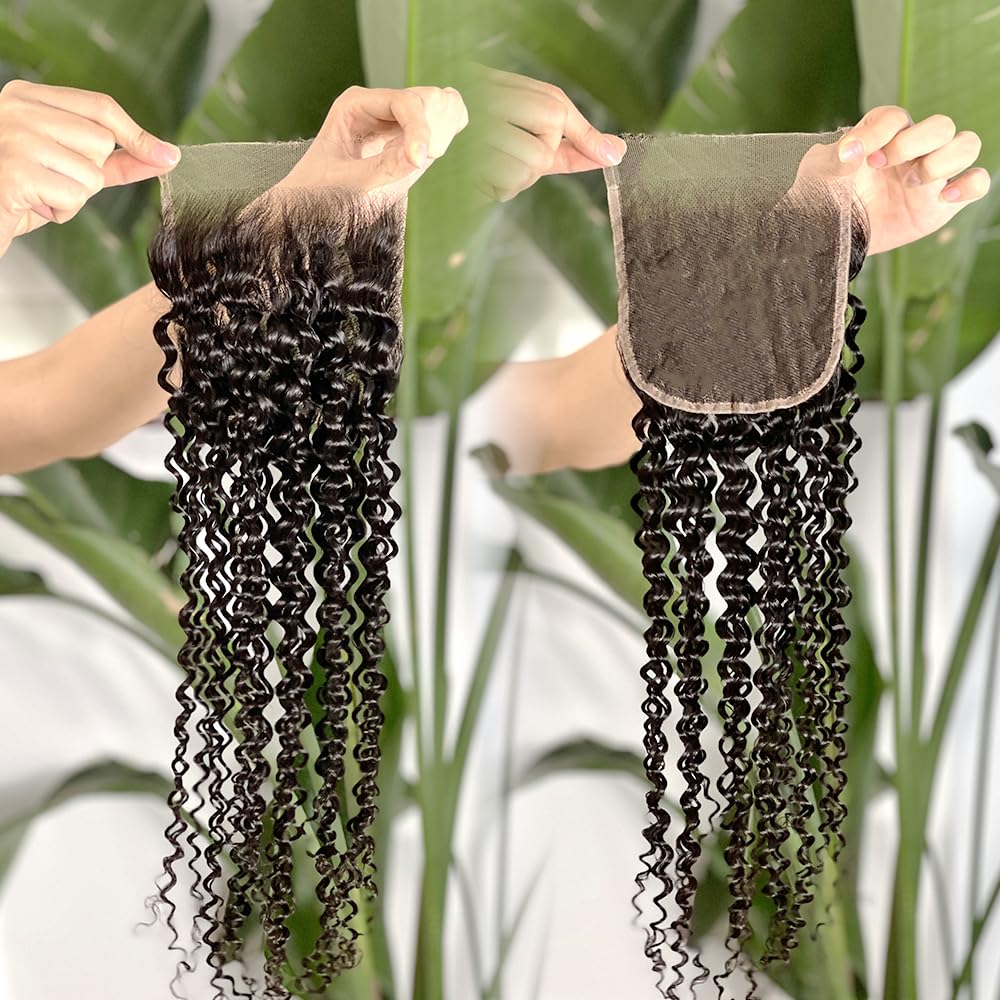 Brazilian Deep Curly Virgin Human Hair 5x5 HD Lace Closure