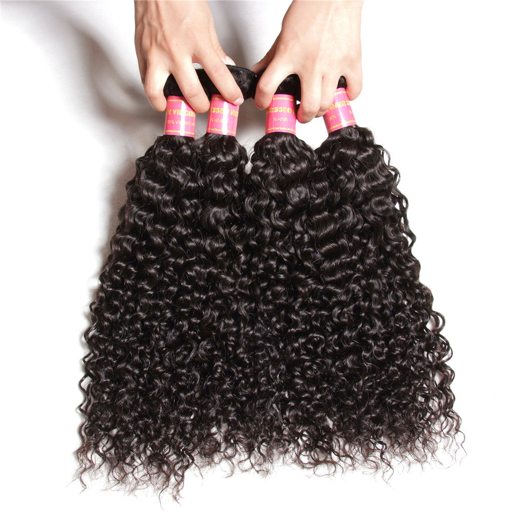 4 Bundles 10A 100% Virgin Curly Human Hair Extensions
