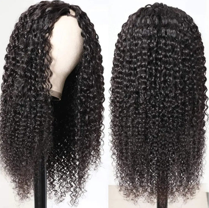 Brazilian Curly Virgin Human Hair U Part Wigs