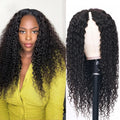 Brazilian Curly Virgin Human Hair U Part Wigs