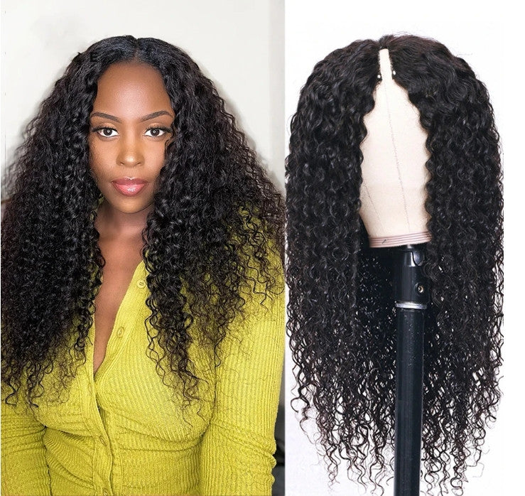 Brazilian Curly Virgin Human Hair U Part Wigs