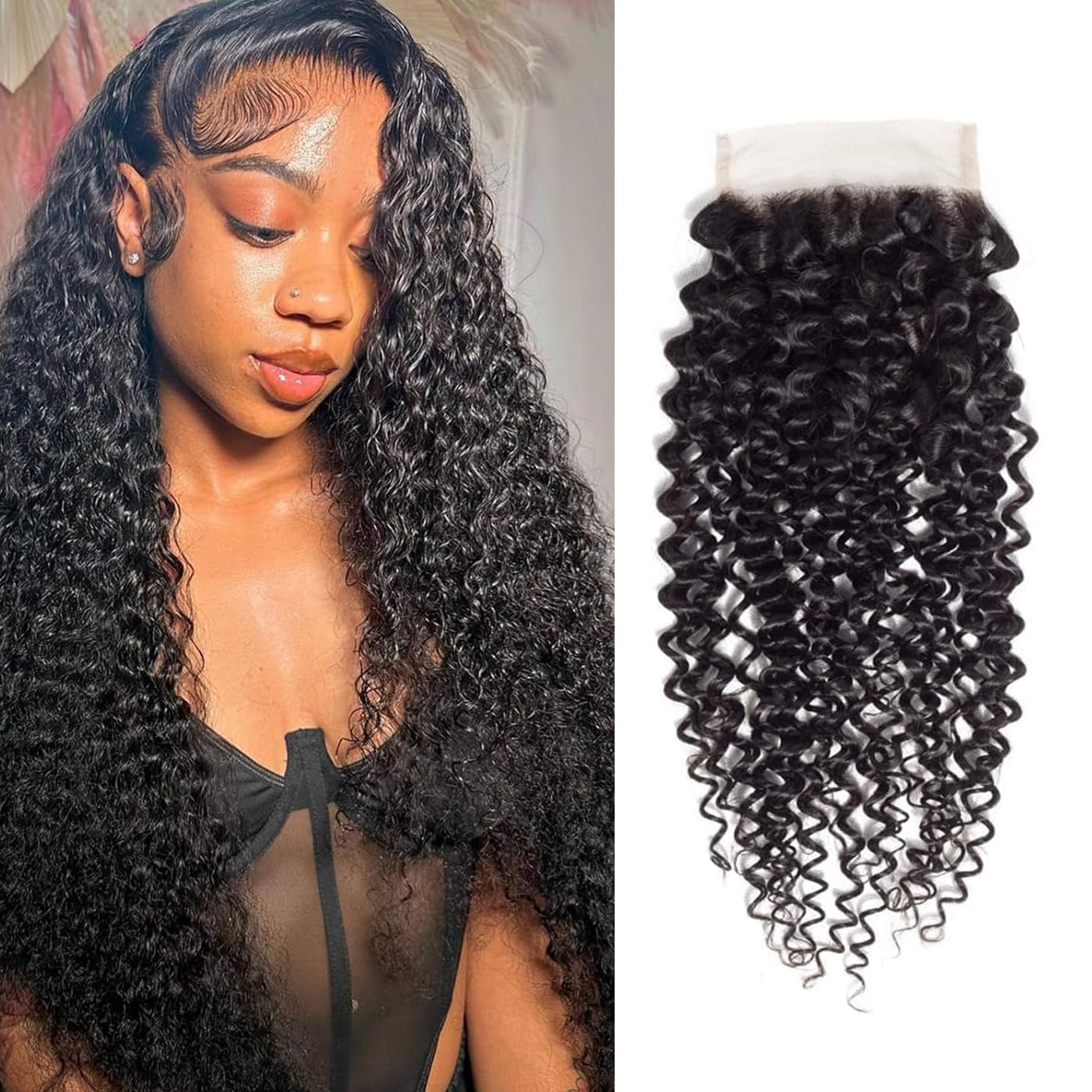 Brazilian Curly Virgin Human Hair 5x5 Lace Closure