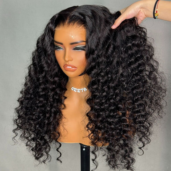 Brazilian Deep Wave Virgin Human Hair 360 Full Lace Front Wigs