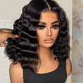 12A Double Drawn Deep Wave Short Bob Human Hair 4x4 5x5 13x4 Lace Front Wig