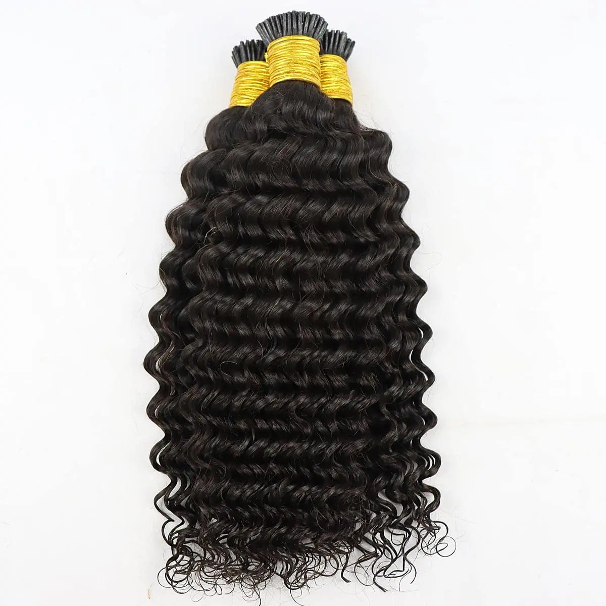 I Tip Deep Wave Human Hair Extensions 100g Dark Color #1~#12